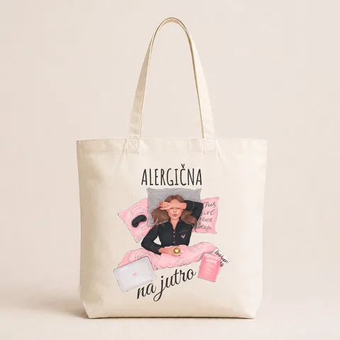 Алергична на јутро - Памучни цегер – артикл са принтом
