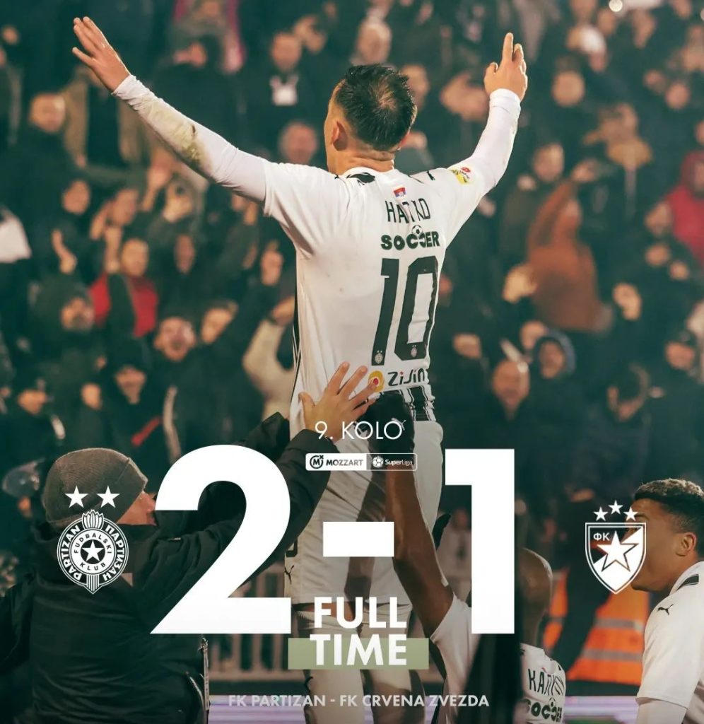 Pobeda Partizana u večitom derbiju: Crno-beli se vratili na prvo mesto (VIDEO)