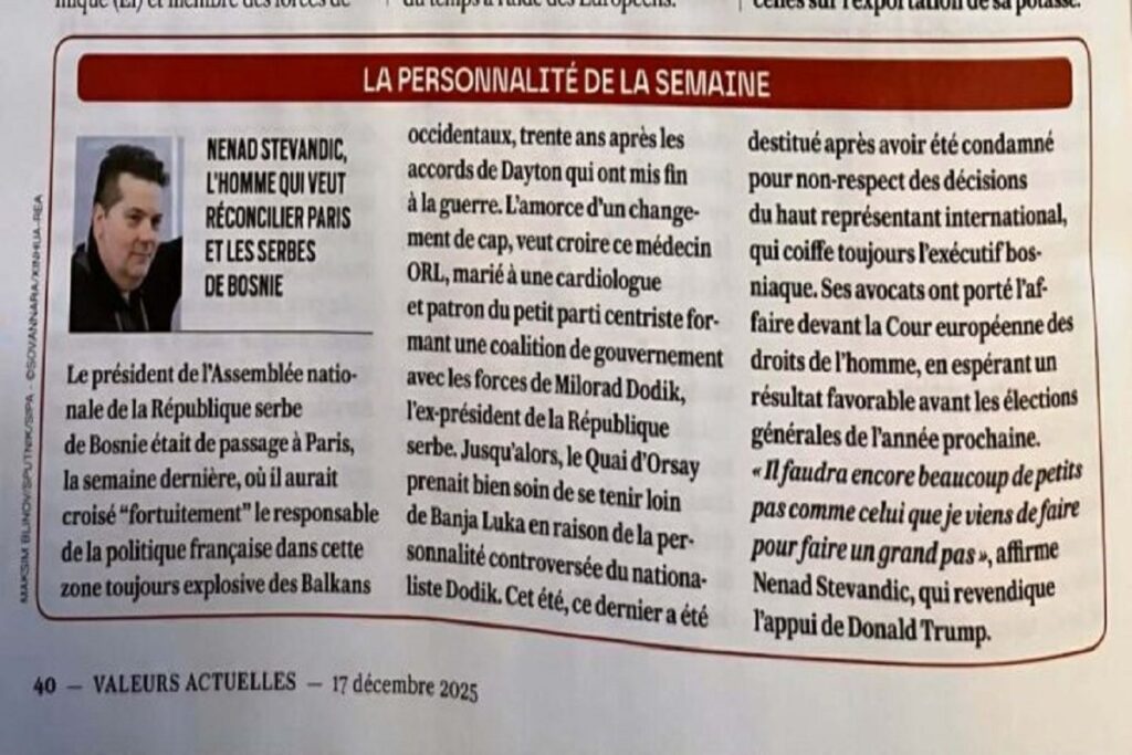 Francuski list proglasio Nenada Stevandića za ličnost nedjelje