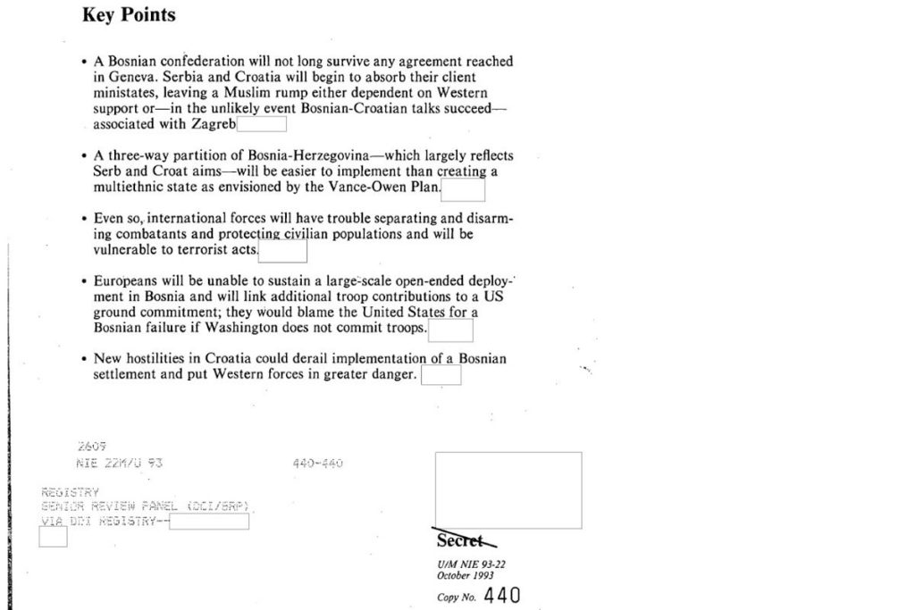 CIA dokument upozoravao: BiH teško može opstati