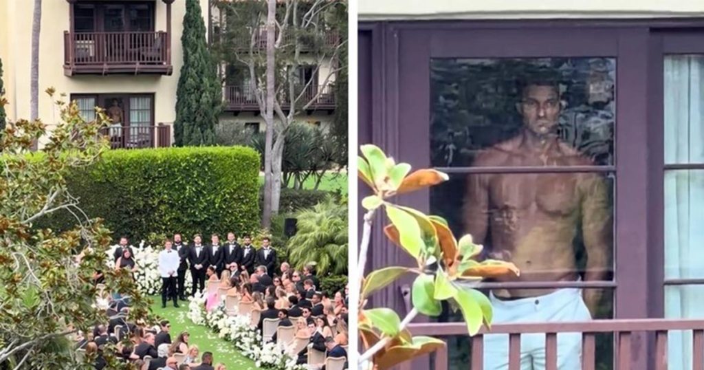 Snimak sa vjenčanja postao hit: Svi gledali muškarca bez majice na balkonu (VIDEO) Foto: Screenshot/TikTok